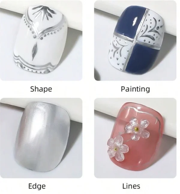 XEIJAYI Liquid Metallic Silver Gel Nail Polish 2