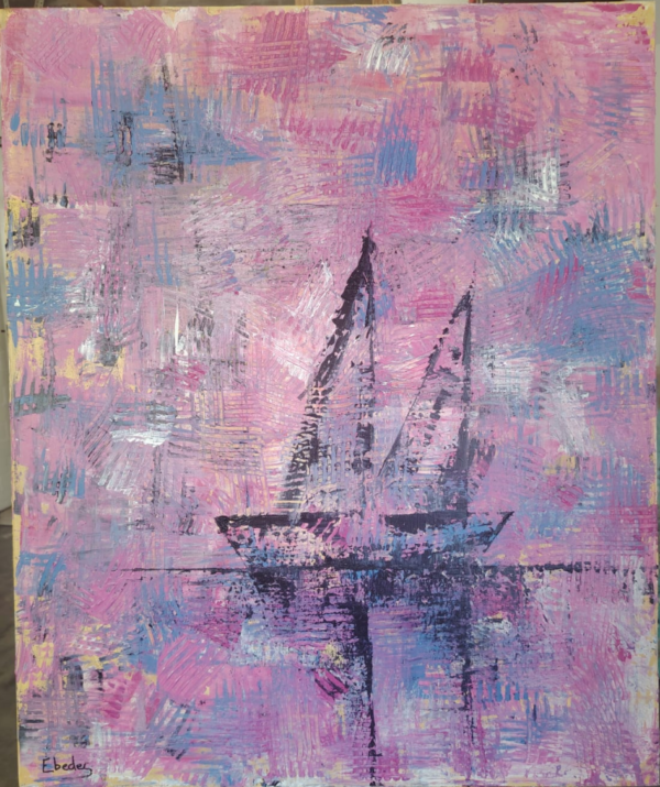 Abstract Yachts at Sunset by West Coast Artist 2