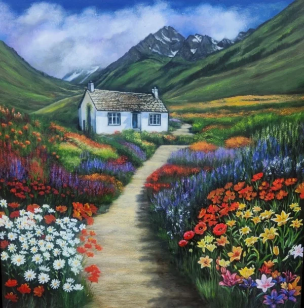 Original Oil Painting - Path to Home in Nature
