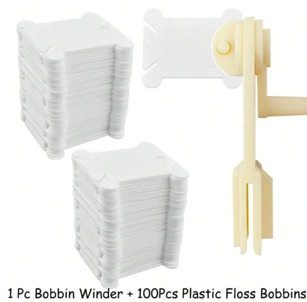100 Pcs Plastic Floss Bobbins Set 9