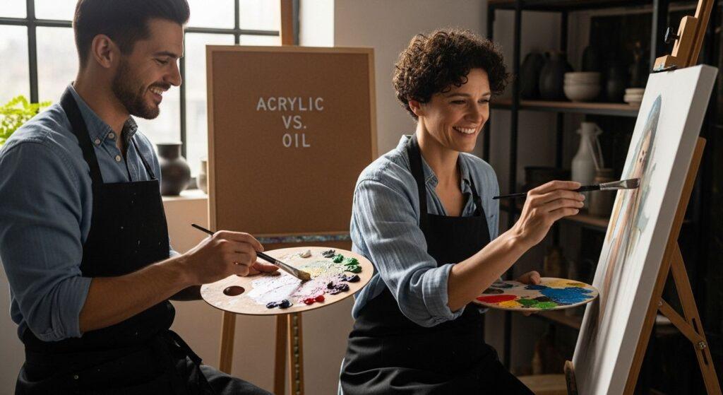 artist studio acrylic oil