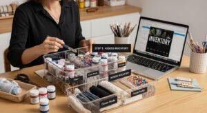 organizing craft supplies