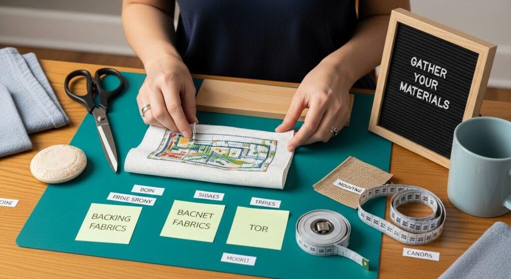 cross stitch finishing materials