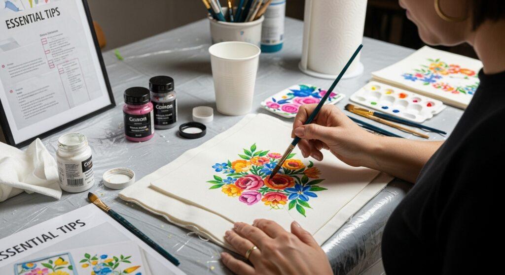 fabric painting workspace setup