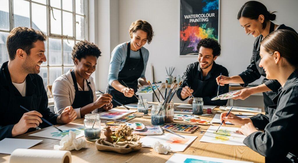 watercolour painting studio