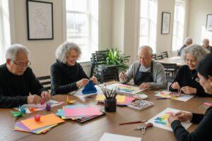 seniors crafting, easy crafts, social activities