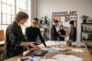 graphic art studio teamwork