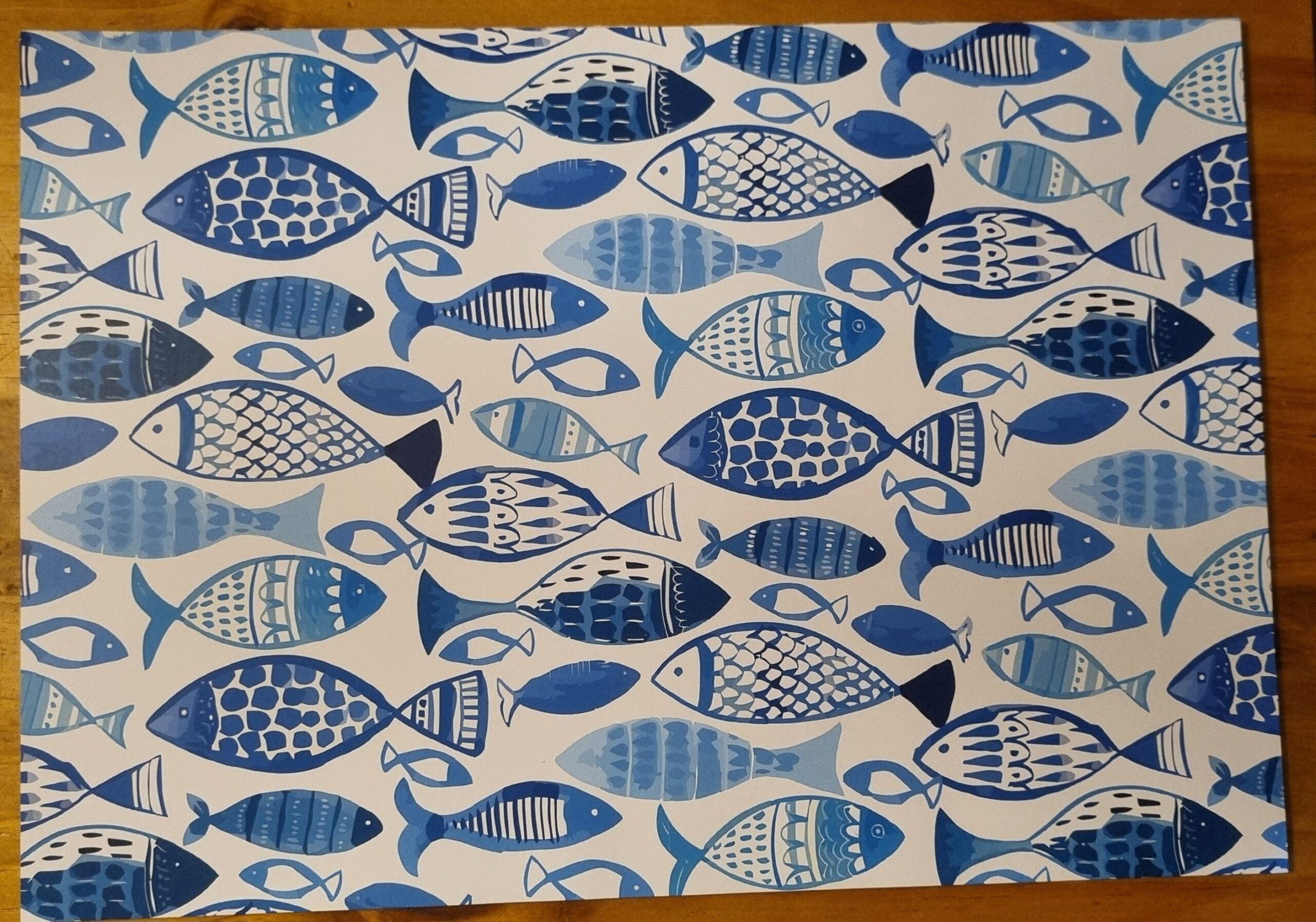 Paper Placemats: Blue Fish