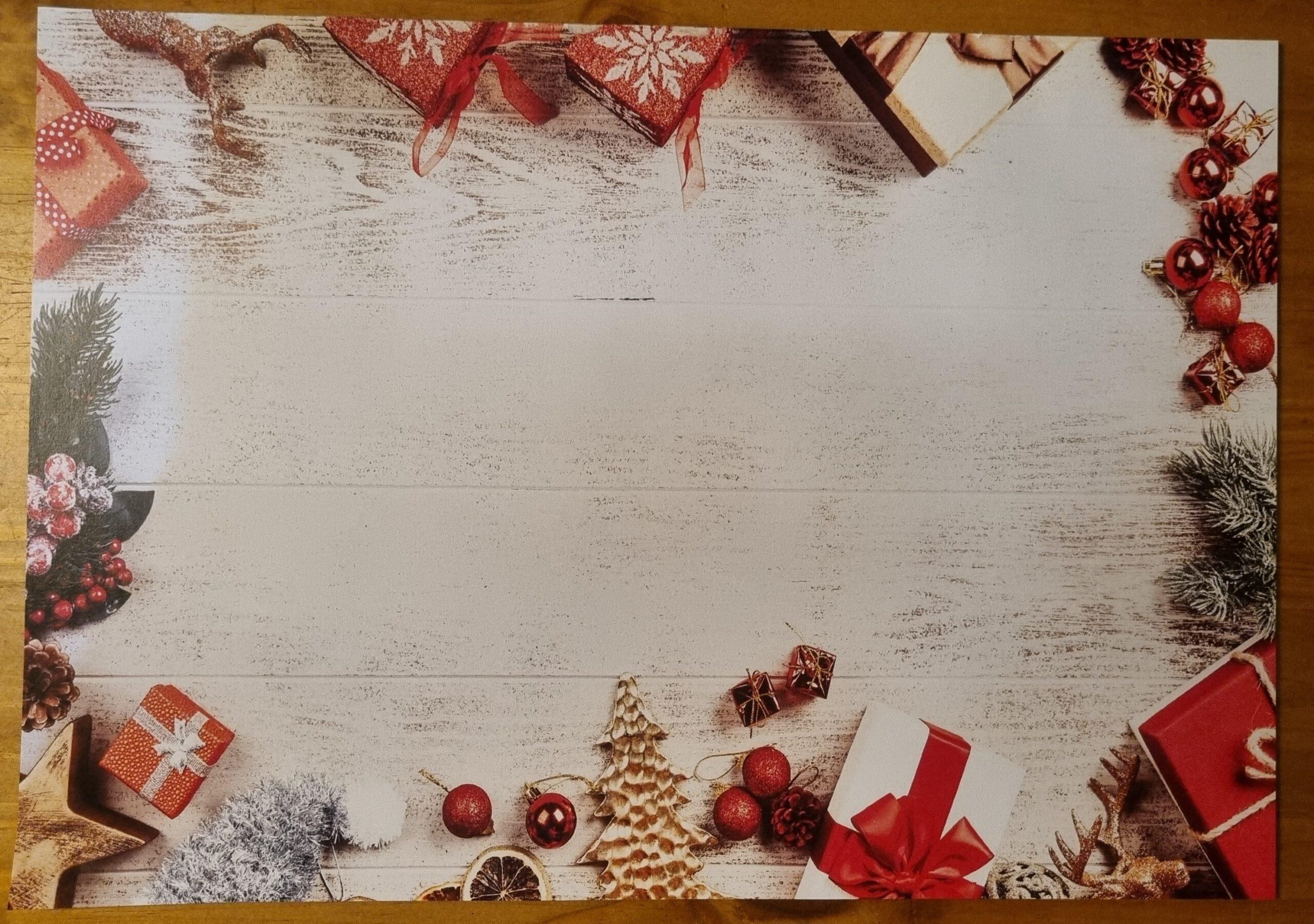 Paper Placemats: White with red decor