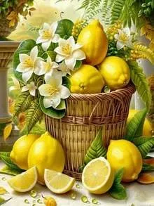 Diamond Dotting: Lemons in Basket