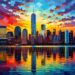 Paint by Numbers: City Lights Reflection