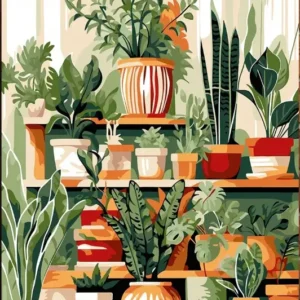 Paint by Numbers: Green Haven – Indoor Plant Sanctuary