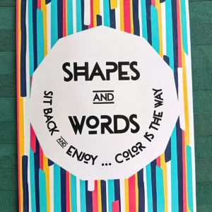 “colouring book for adults shapes and words”